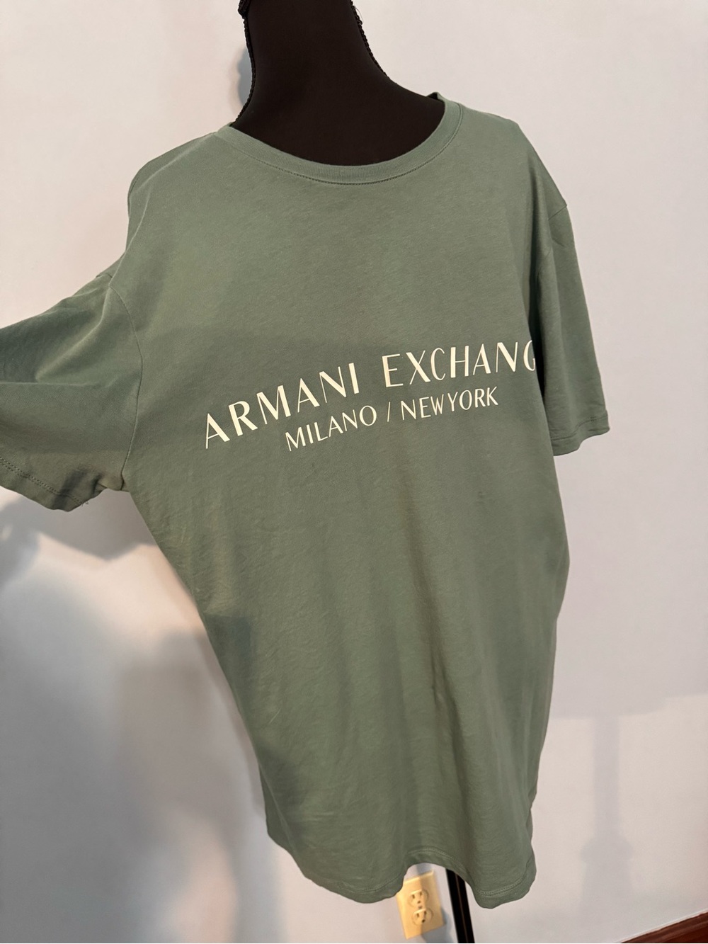 Armani Exchange Sage Green Logo Tee